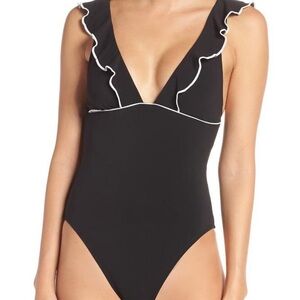Robin Piconne Malia Black White Trim One Piece